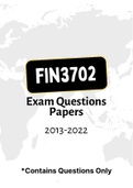 FIN3702 - Exam Questions PACK (2013-2022)