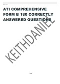 ATI COMPREHENSIVE  FORM B 180 CORRECTLY ANSWERED QUESTIONS