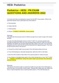 Pediatrics - HESI : PN EXAM QUESTIONS AND ANSWERS 2022