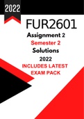 FUR2601 Assignment 2 (Sem 2 2022) Answers with the latest exam pack 
