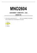 MNO2604 Assignment 1 Semester 2 2022