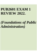 PUB2601-Foundations Of Public Administration EXAM 1 REVIEW 2022.