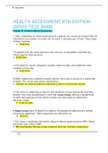 HEALTH ASSESSMENT 8TH EDITION JARVIS TEST BANK 
