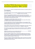 Certified PEGA Business Architect Answered questions 100&percnt; correct