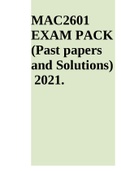 MAC2601-Principles Of Management Accounting EXAM PACK (Past papers and Solutions)  2021.
