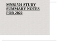 MNB1501-Business Management 1 STUDY SUMMARY NOTES FOR 2022.