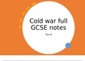 Cold war GCSE edexcel full notes