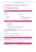 Summary English Text And Communication 1 SEM 2