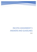 INC3701 ASSIGNMENT 5 2022 ANSWERS AND GUIDELINES