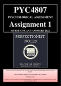 pyc4807 assignment 1 MCQ questions and answers 2022
