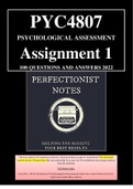 pyc4807 psychological assessment assignment 1 questions and answers 2022 