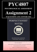pyc4807 psychological assessment ASSIGNMENT 2 questions and answers 2022 