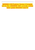 NURSING 3165 Predictor Version 2 Complete Q & As ALL ANSWERS 100&percnt; correctly verified latest update 2022&sol;2023 rated A&plus;