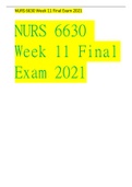 NURS 6630 Week 11 Final Exam 2021