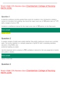 Week 6 Math 225n Statistics Quiz Chamberlain College of Nursing MATH 225N 