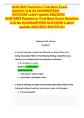 NUR 2633 Pediatrics Test Best Exam Solution Q & As GUARANTEED SUCCESS Latest update 2022&sol;2023 RATED A&plus;