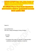 ATI NR293 Pharm Final Exam Questions and Answers rated A+ guaranteed success latest update 2022