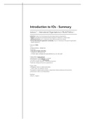 Summary of  Introduction To International Organisations