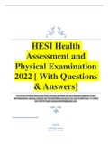 HESI Health Assessment and Physical Examination 2022 [ With Questions & Answers