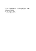 NURS 6501N Final Exam 1 (August 2020 - 100 out of 100). Verified Q And A.