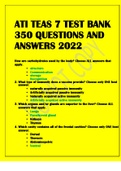 ATI TEAS 7 TEST BANK 350 QUESTIONS AND ANSWERS ALL CONFIRMED GRADED A (LATEST UPDATE)