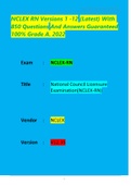 NCLEX-RN V12.35 National Council Licensure Examination(NCLEX-RN) new doc 2022/2023