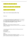 TESTBANK BATES' GUIDE TO PHYSICAL EXAMINATION - UPDATED 2023&sol;2024-COMPLETE UPDATED GUIDE TO PHYSICAL EXAMINATION AND HISTORY TAKING- BATES TESTBANK
