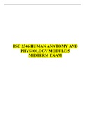 BSC 2346 HUMAN ANATOMY AND PHYSIOLOGY MODULE 5 MIDTERM EXAM:RASMUSSEN COLLEGE