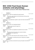 BSC 2346 Final Exam Human anatomy and physiology-Latest 2022