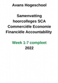Financiële Accountability Avans  - Alle hoorcolleges week 1-7 Commerciële Economie 2022 
