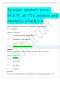 APEA 3p exam answers score: 94.67%. all 75 questions and ANSWERS 