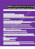 PMHNP certification Exam 22 &lpar;Latest 2022&sol;2023&rpar; Download to Score A&plus;