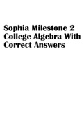 Sophia Milestone 2 College Algebra With Correct Answers