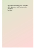 2021 HESI Pharmacology Versioni1 &lpar;100 Questions and Answers with rationale&rpar;&period; Verified&period;