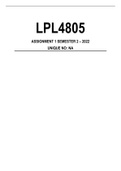 LPL4805 Assignment 1 Semester 2 2022