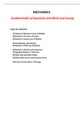 MECHANICS Fundamentals of Dynamics and Work and energy