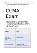 CCMA nha exam review Questions to prepare for national certification (AMT, NHA, AAMA)2022/2023
