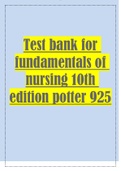 Test bank for fundamentals of nursing 10th edition potter 925