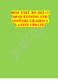 HESI   EXIT               RN 2022 v3 160 QUESTIONS AND ANSWERS GRADED A LATEST UPDATE