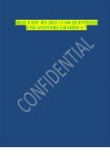 HESI   EXIT               RN 2022 v3 160 QUESTIONS AND ANSWERS GRADED A LATEST UPDATE  