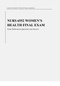 WALDEN UNIVERSITY | NURS 6552 Women’s Health Final NURS 6552 WOMEN’S HEALTH FINAL EXAM
