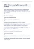 95 Cybersecurity Management II - Tactical answered questions 100&percnt; correct