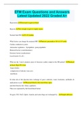EFM Exam Questions and Answers Latest Updated 2022 Graded A&plus;