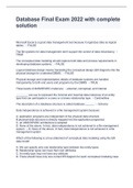 Database Final Exam 2022 with complete solution