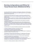 Nursing Jurisprudence and Ethics for Texas Nurses Exam 2022&lpar;Scored 84&percnt;&rpar;
