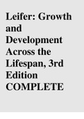 Leifer: Growth and Development Across the Lifespan, 3rd Edition COMPLETE TEST BANK WITH ANSWERS CHAPTERS 1-16 
