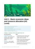 Revision notes for 1st year A-level/AS Level CIE Economics - Unit 1: Basic economic ideas and resource allocation (AS Level)