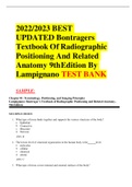 CHAPTER 1 A+ UPDATED Bontragers Textbook Of Radiographic Positioning And Related Anatomy 9th Edition By Lampignano