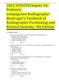 CHAPTER 16 A&plus;&plus;&plus; 2022&sol;2023 BEST UPDATED Bontragers Textbook Of Radiographic Positioning And Related Anatomy 9th Edition By Lampignano 