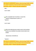 NUR HEALTH ASSESSMENT Midterm pharmacology EXAM &lpar;1&rpar;&lpar;400 Q & As&rpar; BEST EXAM SOLUTION SATISFACTION GUARANTEED SUCCESS LATEST  UPDATE 2022&sol;2023 GRADED A&plus;